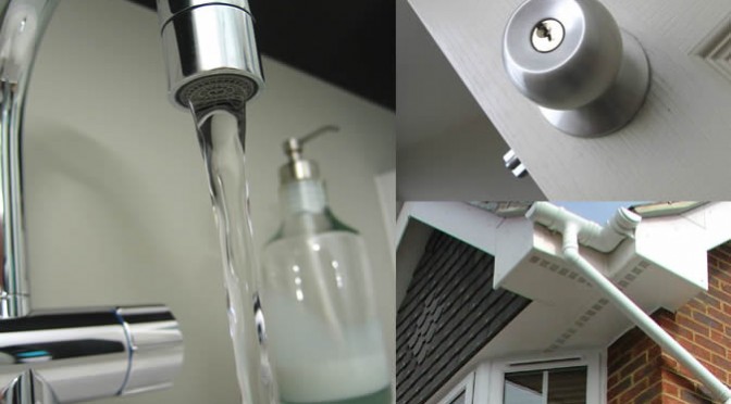 open tap on sink and door knob